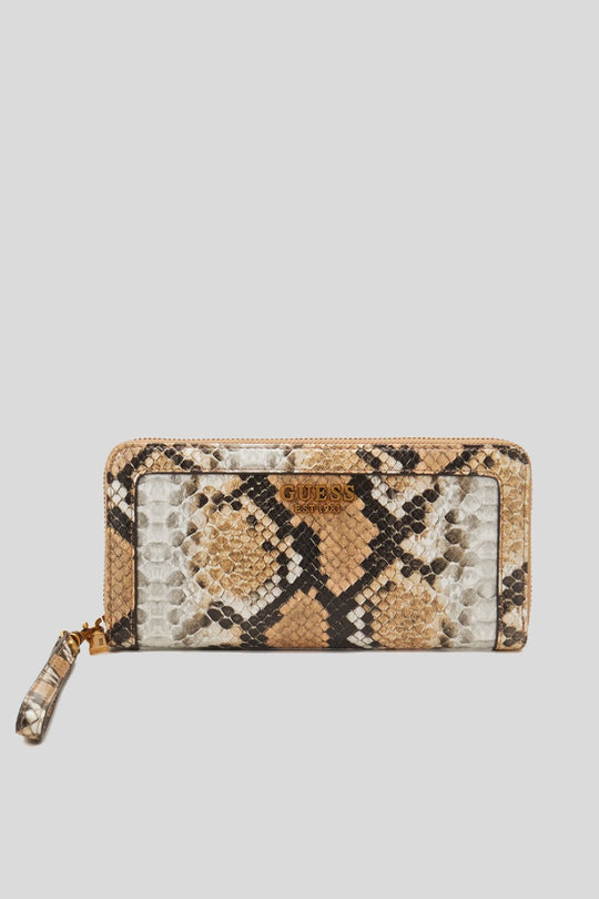 Abey Slg Large Zip Around - Natural Phyton