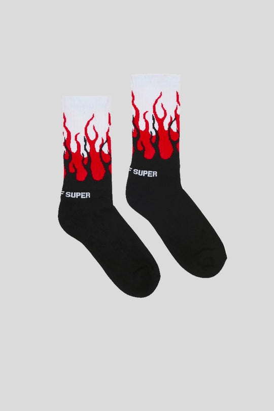 Calzini Fiamme - Black Red White
