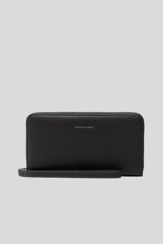 Onyx Zip Around Lg + Wristlet Grain Pu - Black
