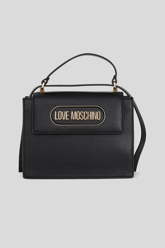Borsa Rectangular Plaque Pu - Nero