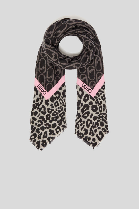 Foulard Animalier Logo - Nero