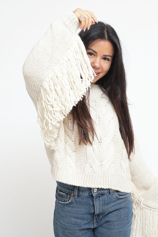 Maglia Frange - Burro