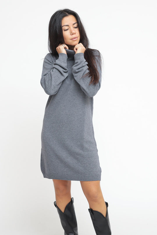 Abito Collo Alto - Grigio Melange