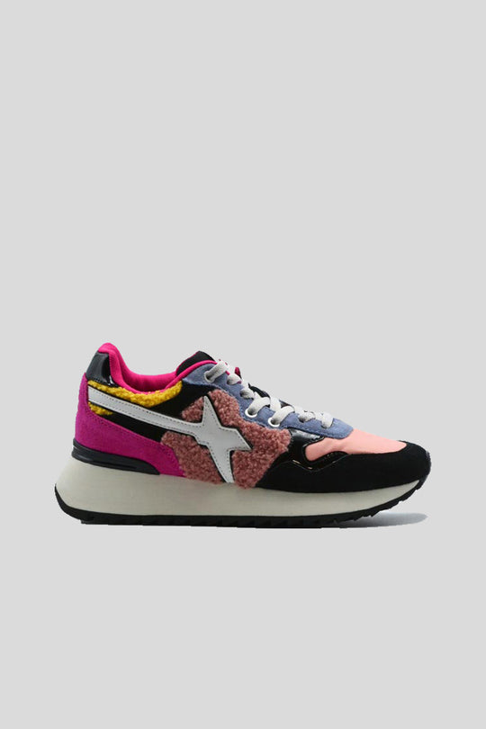 Yak-W Suede Eco Fur Plan Sole - Black Rose