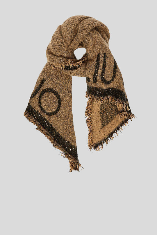 Stola Logo Paillette - Cammello