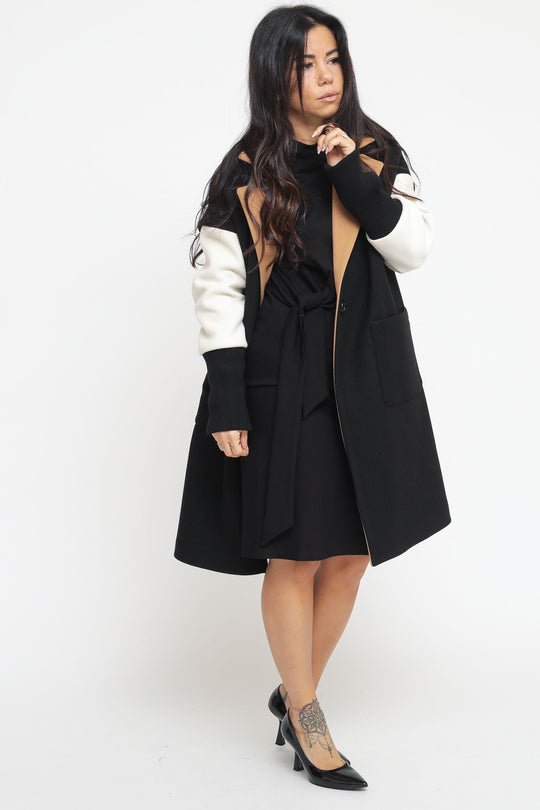 Cappotto Bicolore - Nero