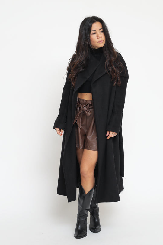 Cappotto Cintura - Nero
