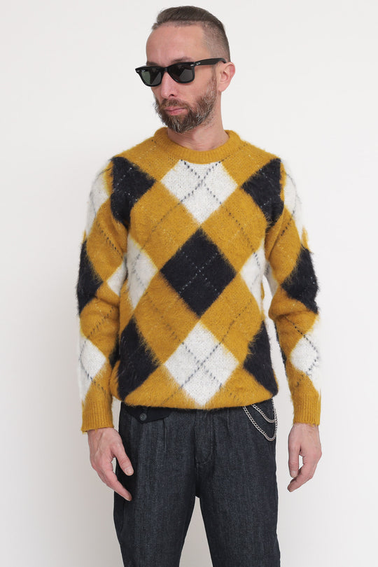 Girocollo Jacquard Rombi - Ocra