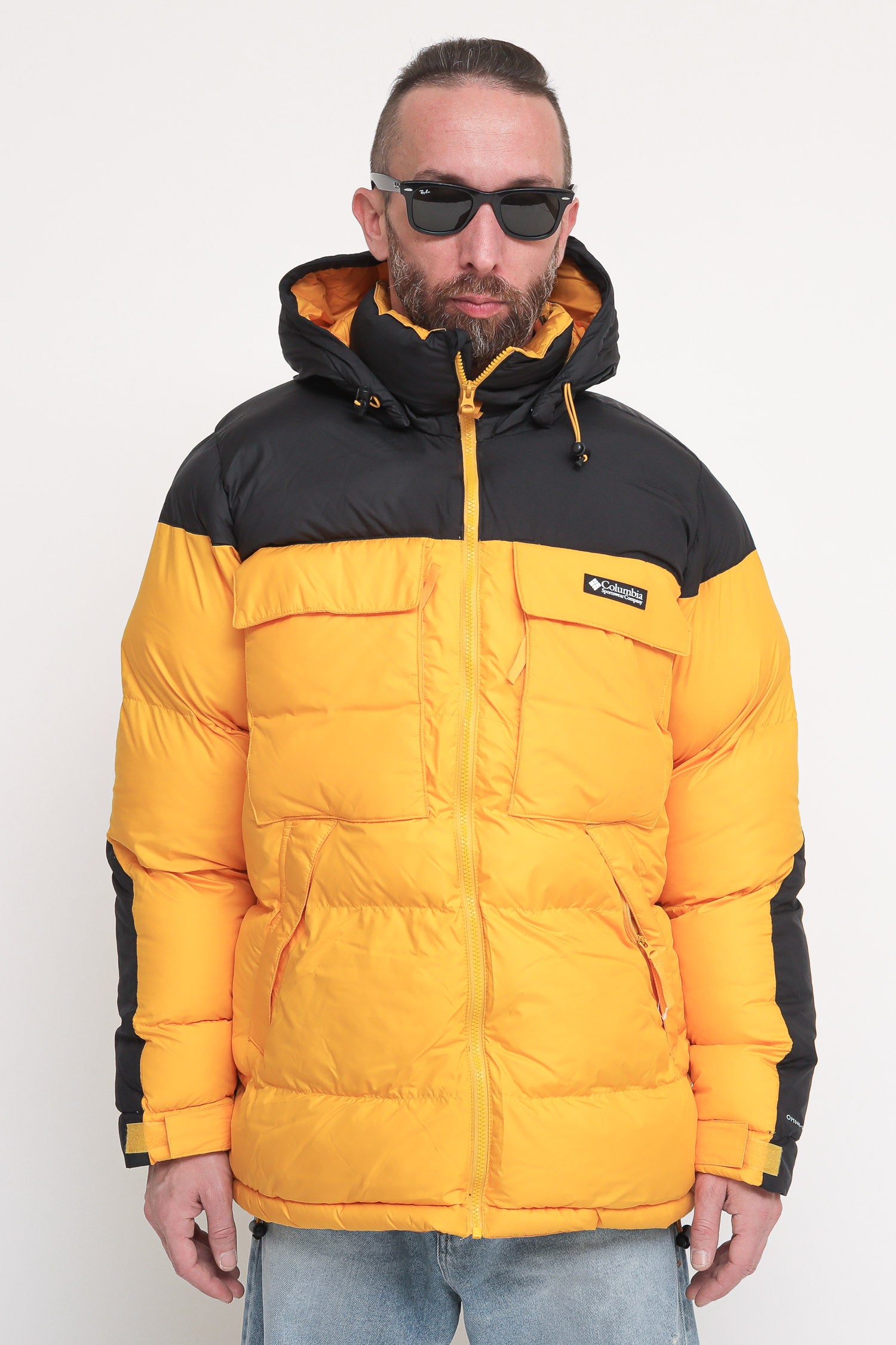 Columbia yellow cheap puffer jacket