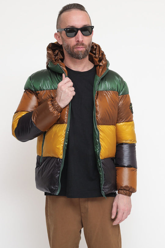 Piumino Righe - Verde Marrone Ocra Nero