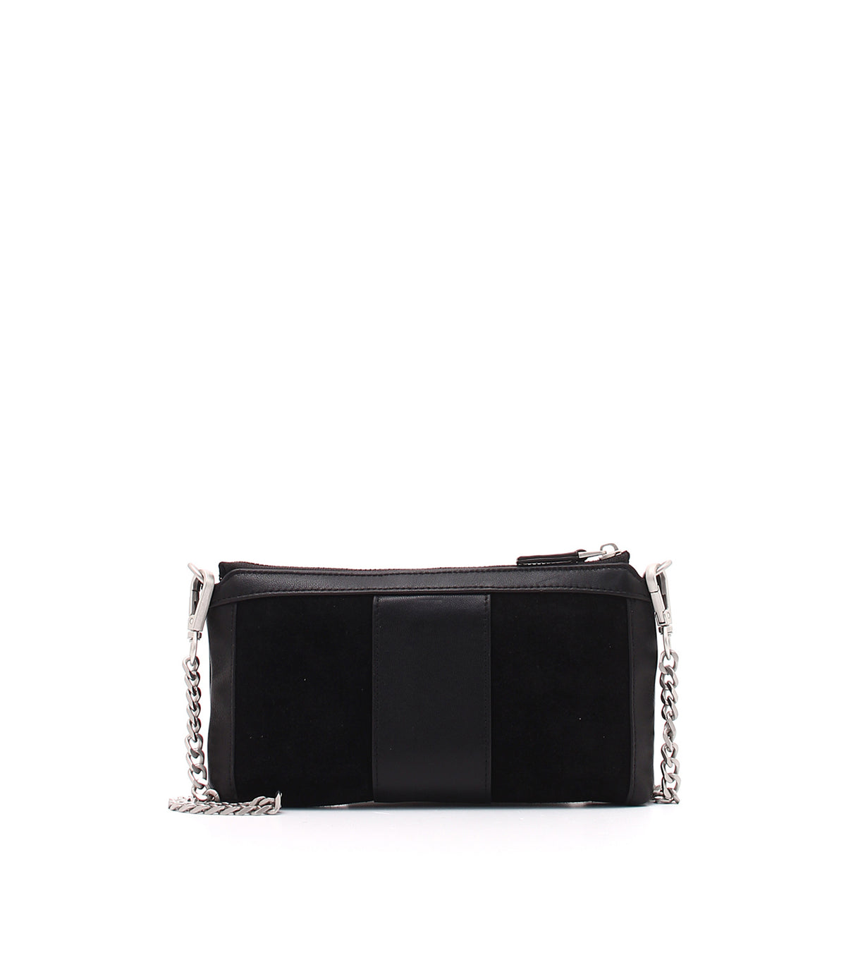 Candice Double Wallet Suede + Leather - Black — 2