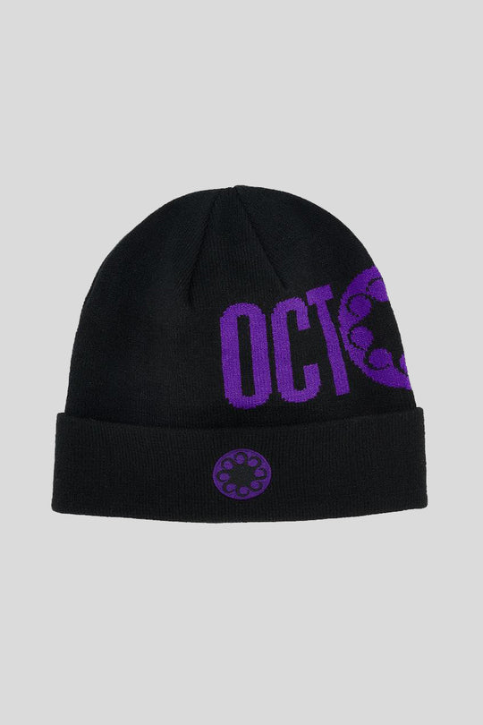 Octopus Logo Beanie - Black Purple