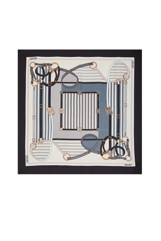 Ecs Foulard Met/Stripes 120x120 - Nero