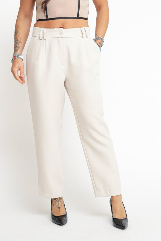 Pantalone Elastico Dietro - Avorio