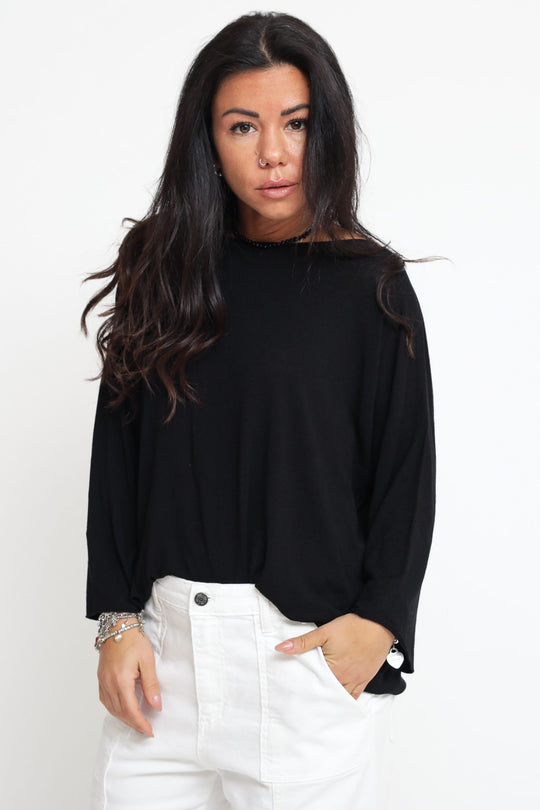 Girocollo Over Rotolino - Nero