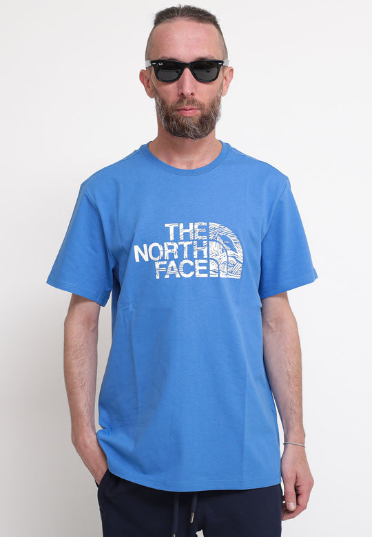 M S/S Woodcut Dome Tee - Super Sonic Blu