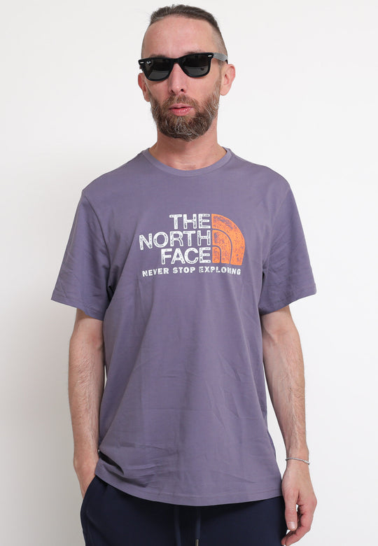 M S/S Rust Tee Lunar Slate - Dusty Coral Orange