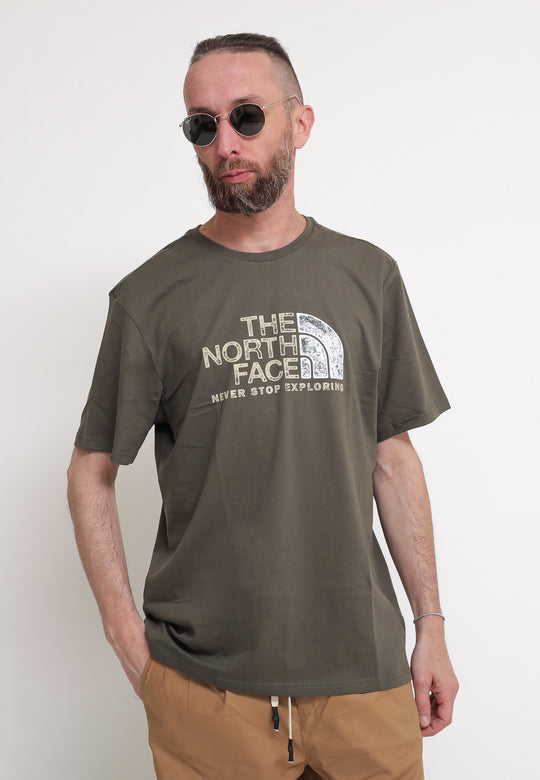 M S/S Rust Tee - New Taupe Green Gravel