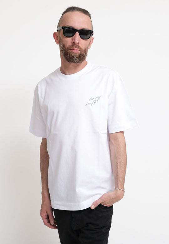 T-shirt Giro Mc C/Stampa  Tuliptee - White