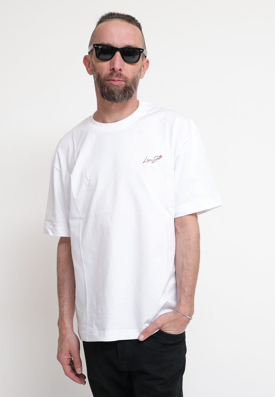 T-shirt Giro Mc C/Ricamo Alftee - White