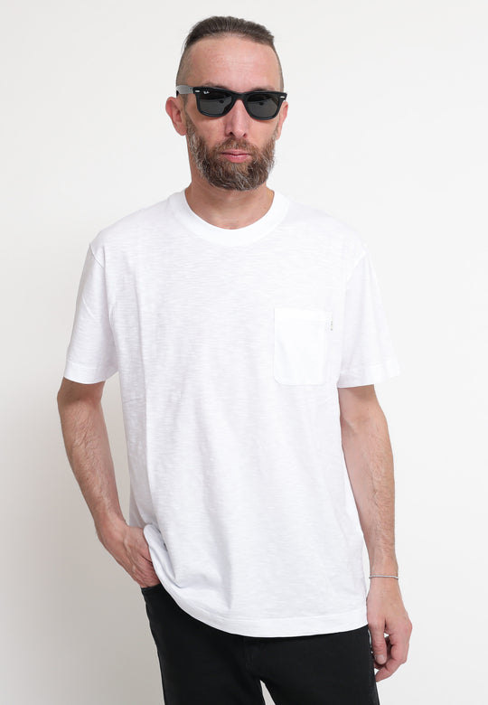 T-shirt Giro Mc C/Taschino - White