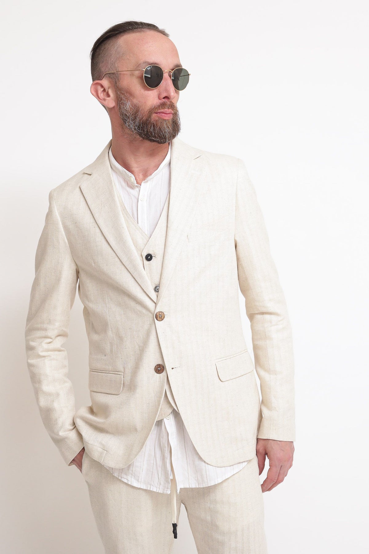 Off-White Cotton/Linen Jacket — 1