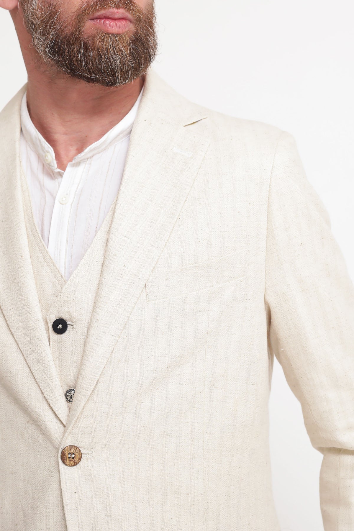 Off-White Cotton/Linen Jacket — 2