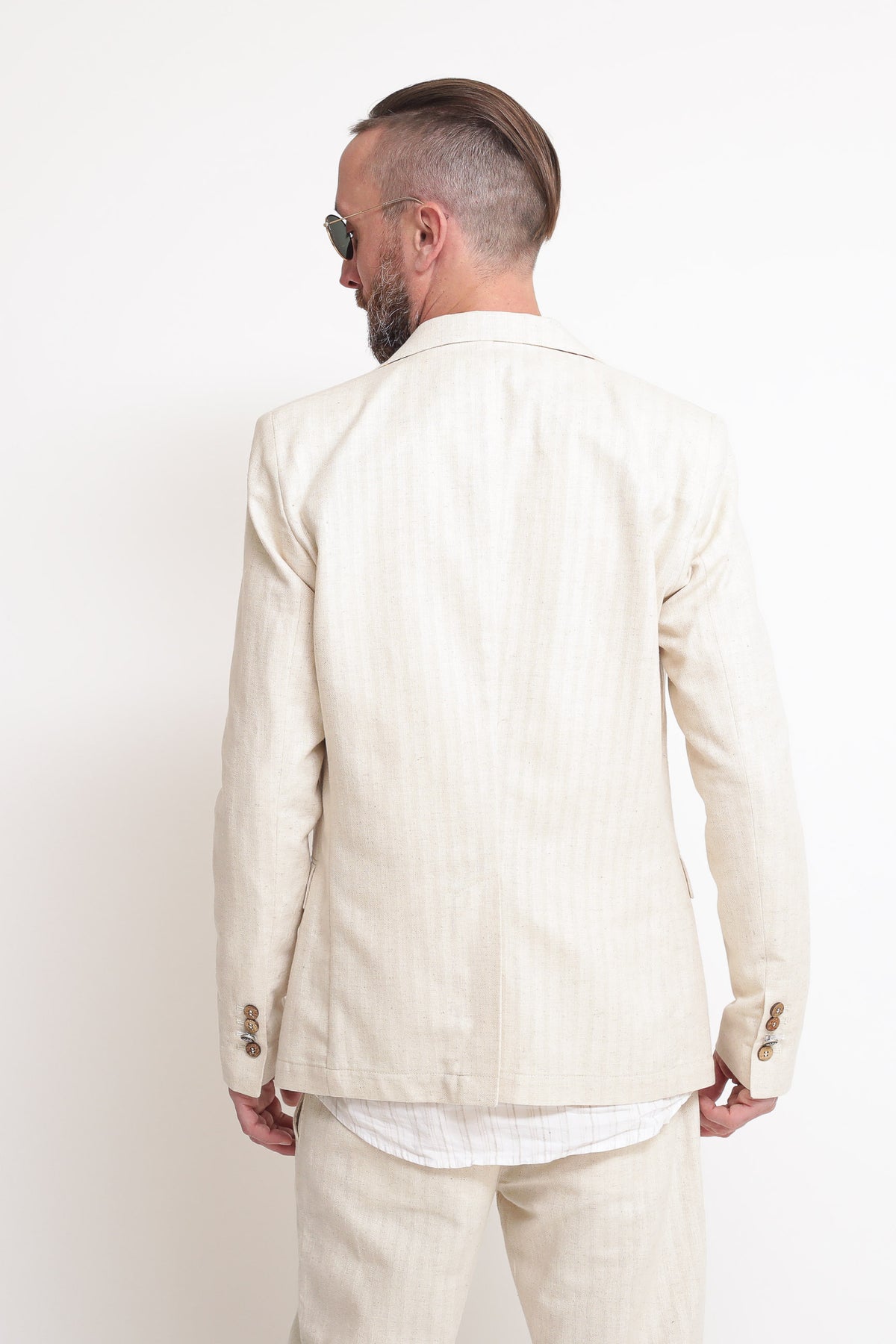 Off-White Cotton/Linen Jacket — 4