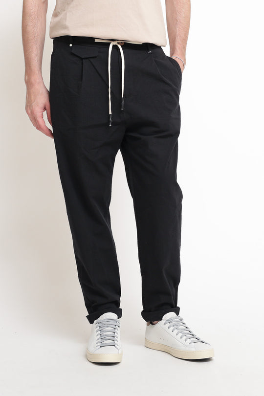 Pantalone Coulisse Goffr Nero