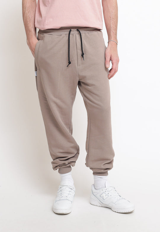 Pantalone In Felpa Tasche Con Zip Taupe