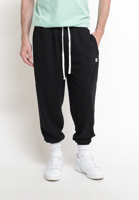 Pantalone Felpa Tasche Zip Tessuto Riciclato Black