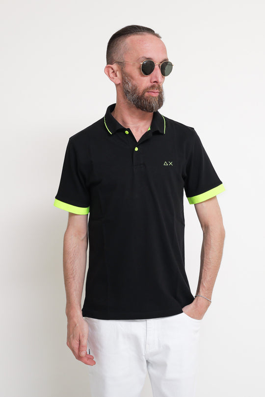 Polo Small Stripes Fluo El - Nero