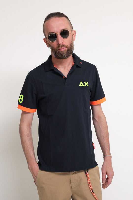 Polo Logo Fluo El - Navy Blue