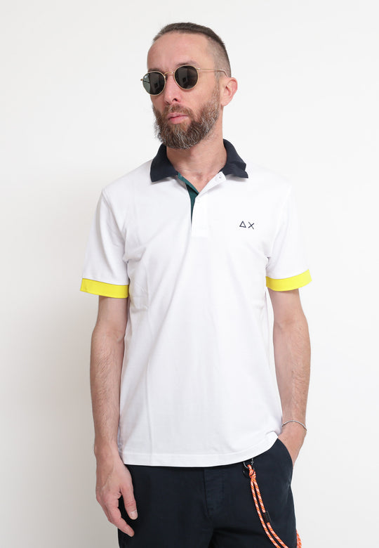 Polo 3 Color Way El - Bianco