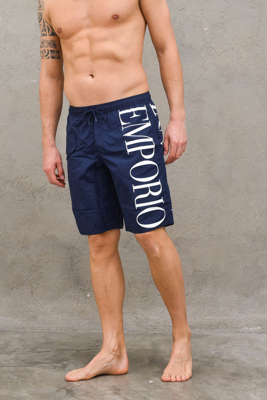 Bermuda Boxer Beachwear - Navy Blue