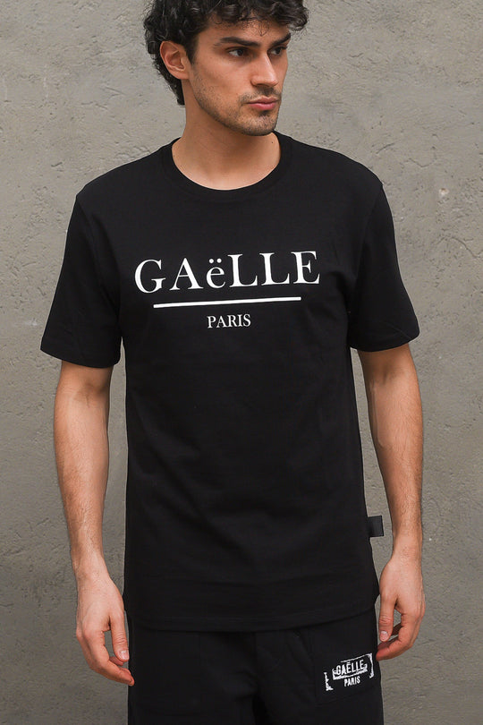 T-Shirt In Jersey Paricollo Mezza Manica - Nero