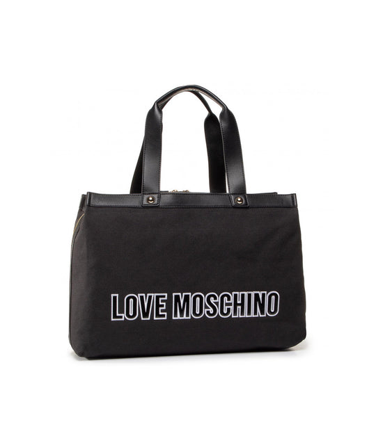 Borsa Canvas + Pu Mix - Nero