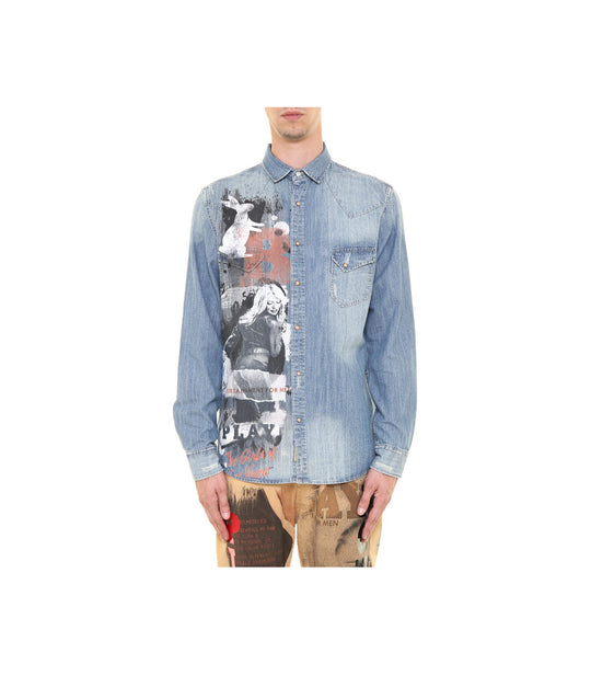camicia Denim Playboy - Blue