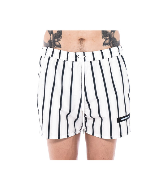 Striped Swimsuit - White