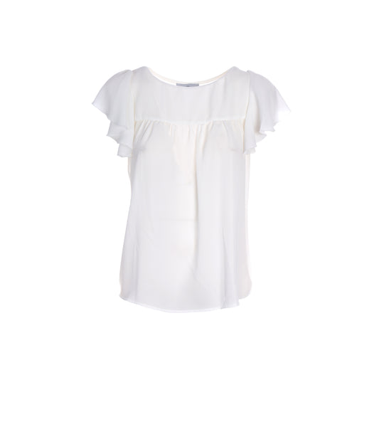 Top Maniche Volant - Bianco