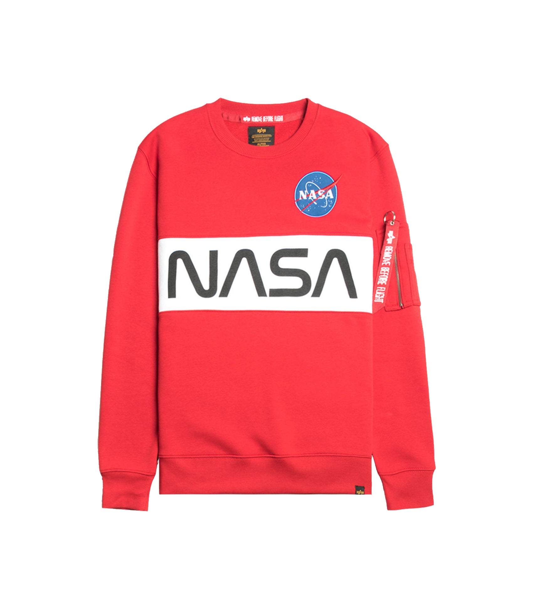 Alpha Industries Inc. Nasa Inlay Sweater Speed Red Rosso Uomo Chemise Imola