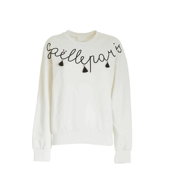 Felpa Paricollo Con Stampa e Nappine - Off White