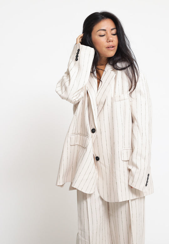 Giacca Riga Glitter - Avorio