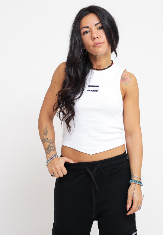 Tjw Pop Badge Handkerchief Top - White