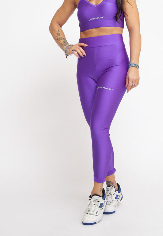 Leggins In Lycra Con Stampa - Ametista