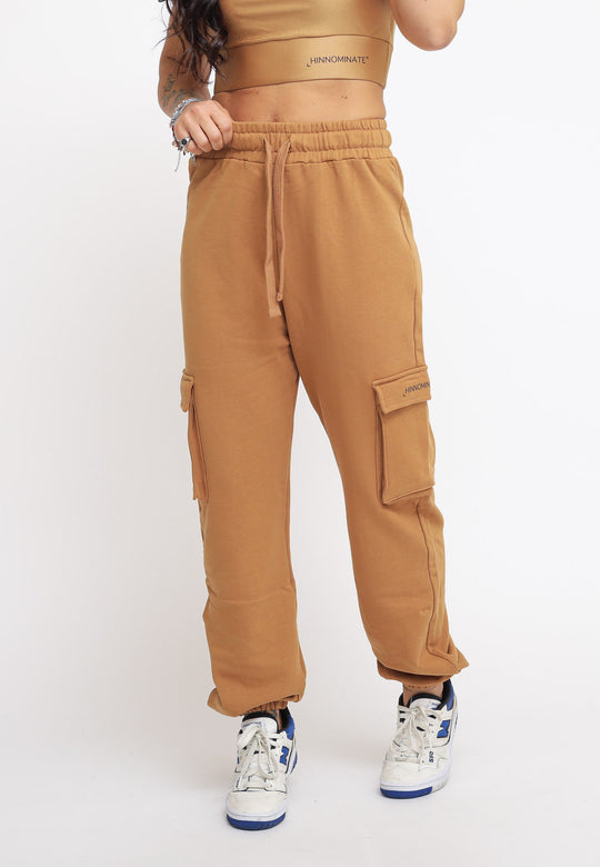 Pantalone In Felpa Con Stampa - Beige Nocciola