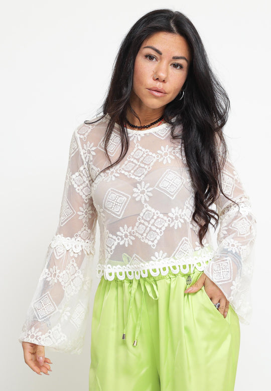 Maglia Pizzo 100% Cotone - Burro