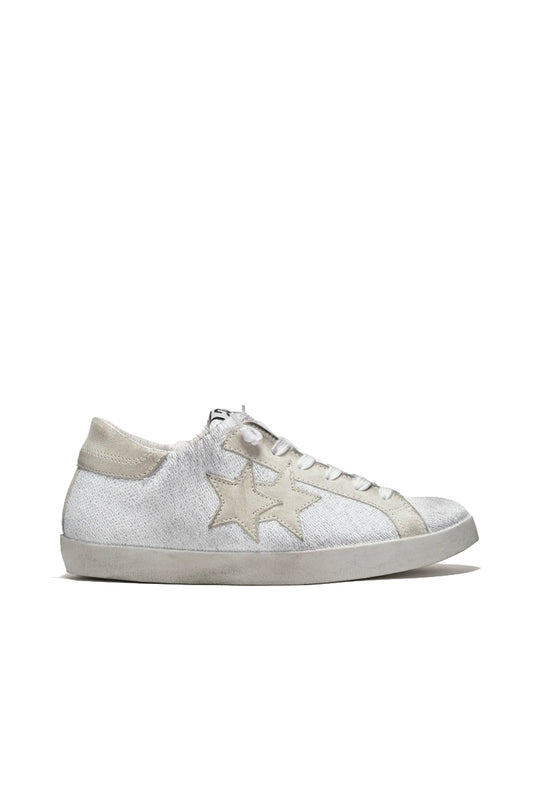 Sneaker Low Felpa Bianca/Crosta Ghiaccio