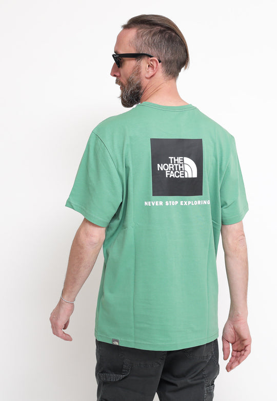 M S/S Red Box Tee - Deep Grass Green