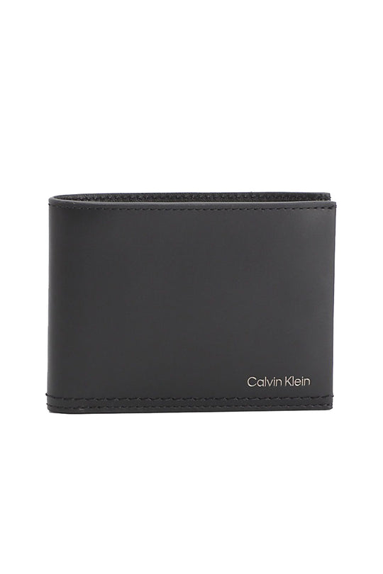 Duo Stitch Bifold 5CC W/Coin L - Black